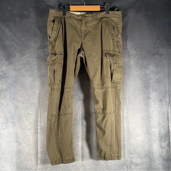 Superdry Cargos Green Trousers Women's Size Large Gorpcore Pockets Hiking - Picture 1 of 12